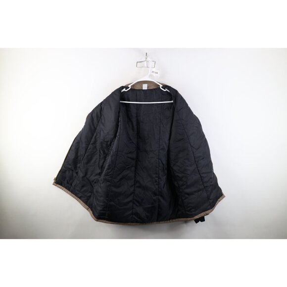 Vintage 90s Military Style Mens Large Faded Blouson Full Zip Jacket Canvas Brown - Picture 9 of 13